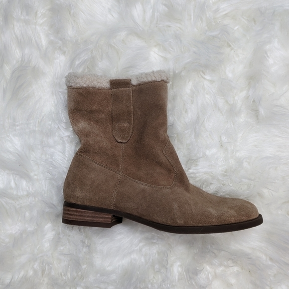 New Sole Society Suede Verona Faux Shearling Ankle Boot Size 8.5 - Picture 2 of 6